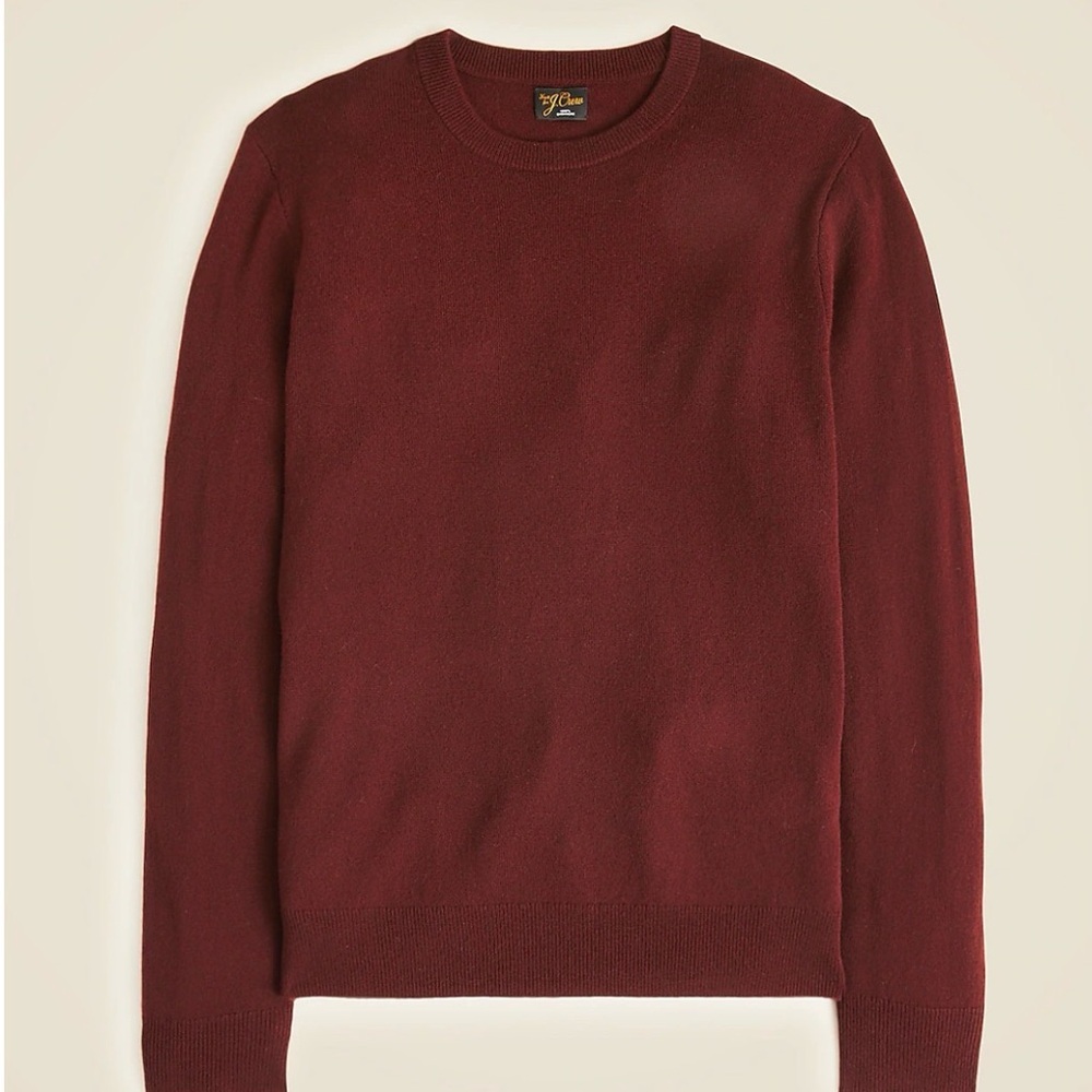 J. CREW Cashmere Crewneck Sweater - Port Wine Size Small BE895